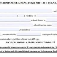 Torna l'autocertificazione